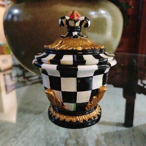 Courtly Check Inspired Ornate Trinket Dish Holder Hand Painted